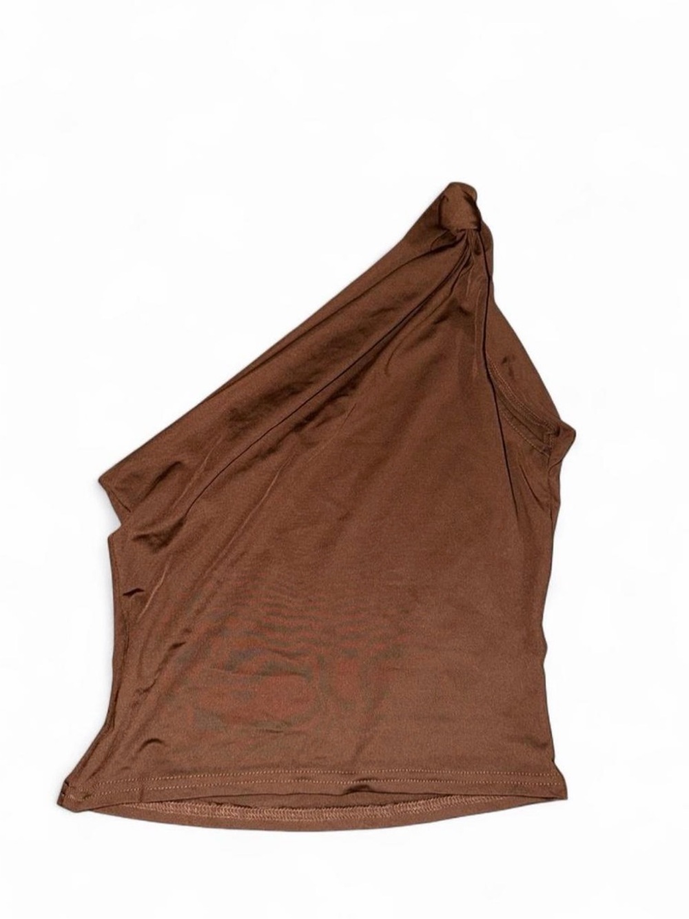 Chocolate brown one-shoulder top 🤎